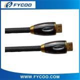 HDMI M TO M cable Metal casing type Oval type Chromium metal casing outer mold, shell color Silver、Brown、Gold for choic